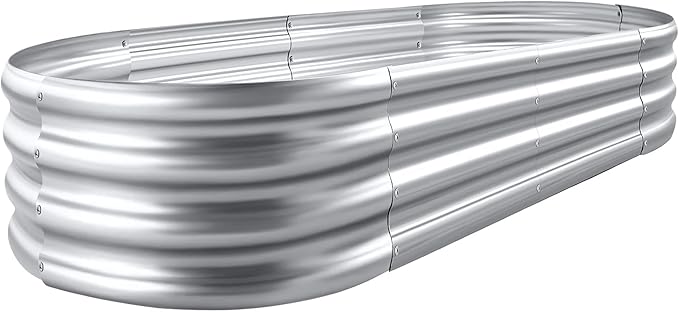 Land Guard 8×4×1 ft Galvanized Raised Garden Bed Kit，Raised Garden Boxes Outdoor by LandGuard