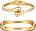 Chunky Gold Bangle Bracelets for Women Trendy 14K Gold Plated Cuff Bracelets Stack, Dainty Bracelet Sets Fashion Jewelry Gift