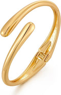 MUYAN Polished Chunky Hinged Bangle Bracelet for Women Trendy Twisted Statement Cuff Bracelet Fashion Jewelry