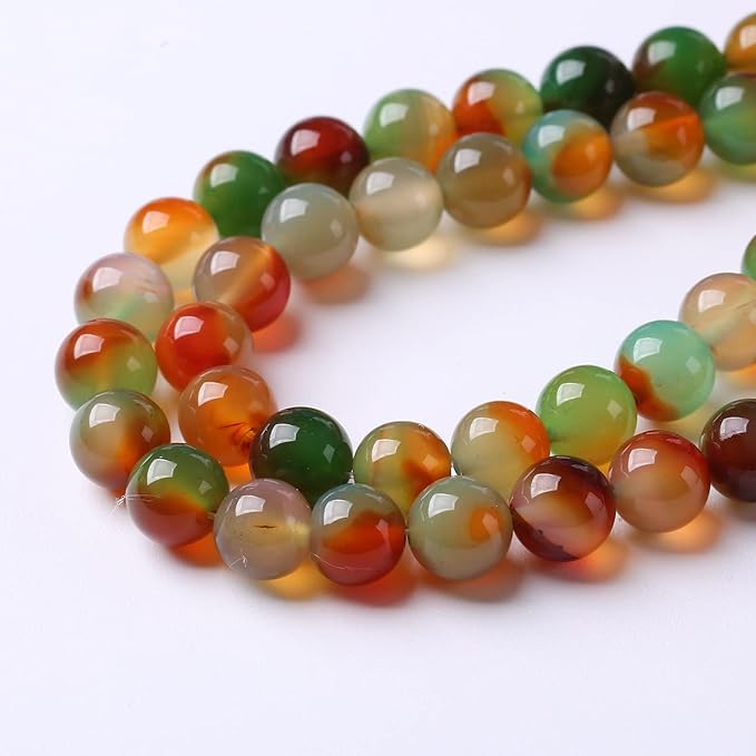 4mm 90pcs Natural Peacock Agates Beads for Jewelry Making Semi Precious Loose Gemstones Beads DIY Bracelet Necklace 15" 1 Strand(Peacock Agate, 4mm)