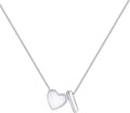 JKK Valentines Day Gifts for Her, 925 Sterling Silver Letter A-Z Heart Necklace Silver Jewelry Trendy Stuff Birthday Valentine's Day Gifts for Women Mom Her