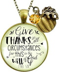 Gutsy Goodness Autumn Necklaces Fall October Theme Pumpkin Spice Halloween Thanksgiving Themed Pendant Message Jewelry