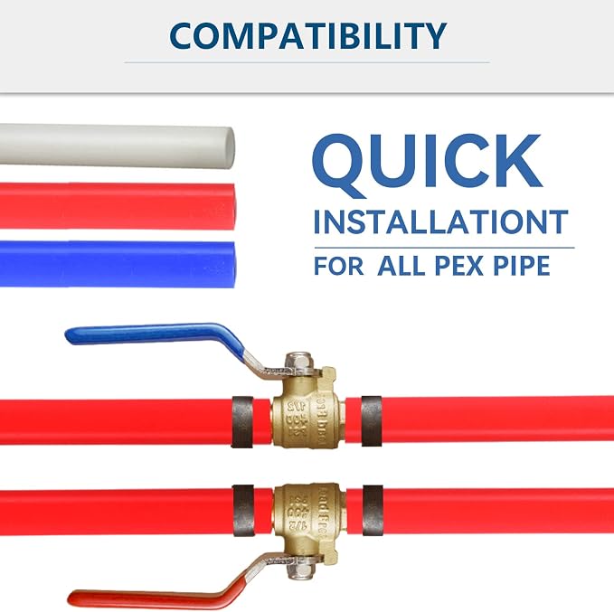 2-Pack GUOFIS 3/4-Inch PEX Crimp Full Port Ball Valve | 1/4 Turn Hot and Cold - Image 4