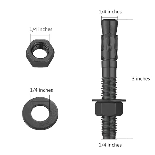 Wensilon 100Pcs 1/4x3 Inch Standard Fasteners - Image 2