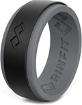Rinfit Silicone Rings for Men 9mm Wide, 2mm Thick - Mens Rubber Wedding Bands - Infinity Ring with 2 Layers - Patented Design