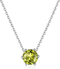 ChicSilver 925 Sterling Silver 12 Months Sparkling Round Cut Created Birthstone Pendant Necklace, 16 Inch Rolo Chain