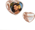 Annmors Personalized Photo Charm for Bracelet Necklaces,925 Sterling Silver Charm Love Heart Shaped Engraved Customize Picture Gift for Birthday Mother's Day Christmas,Bead Charms Jewelry for Women