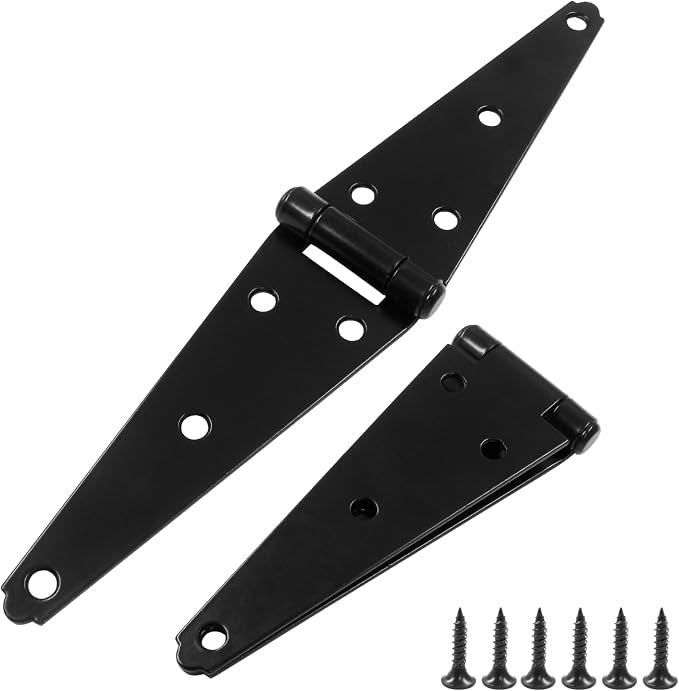 Hordion 2Pcs Strap Hinge Shed Door Hinges, 6 Inch Heavy Duty Gate Hinges | - Image 3