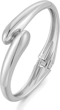 MUYAN Polished Chunky Hinged Bangle Bracelet for Women Trendy Twisted Statement Cuff Bracelet Fashion Jewelry