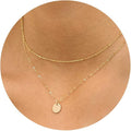 CHESKY 14k Gold Plated/Silver Plated Dainty Necklace for Women, Trendy Satellite Choker Necklace Thin Beaded Layered Choker Necklaces Discs Paperclip Chain Necklaces Womens Simple Jewelry