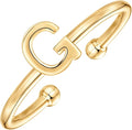 PAVOI 14K Gold Plated Initial Letter Adjustable Ring for Women - Thin Initial Band - Dainty Fashion Jewelry Gifts