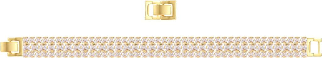 14K Gold Plated Women’s Tennis Bracelet – Sleek CZ Line Bracelet, Fits 6.0"–7.2" Wrist – Sparkly Everyday Jewelry Gift, Contemporary Tennis Bracelets for Women
