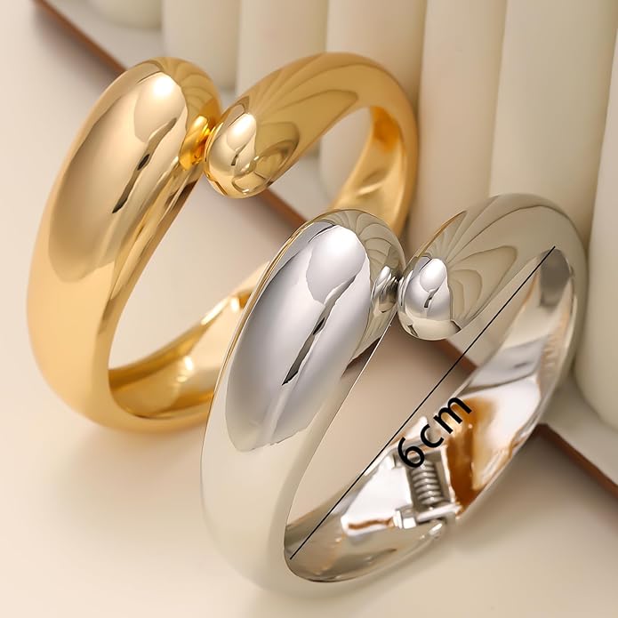 14K Gold Plated Chunky Cuff Bracelet for Women Non Tarnish Stainles Bracelet for women fashion jewelry