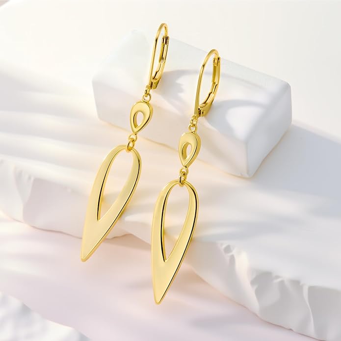 925 Sterling Silver Teardrop Dangle Earrings for Women Leverback Drop Dangle Earrings Jewelry Hypoallergenic Sterling Silver Teardrop Earring for Women Gifts