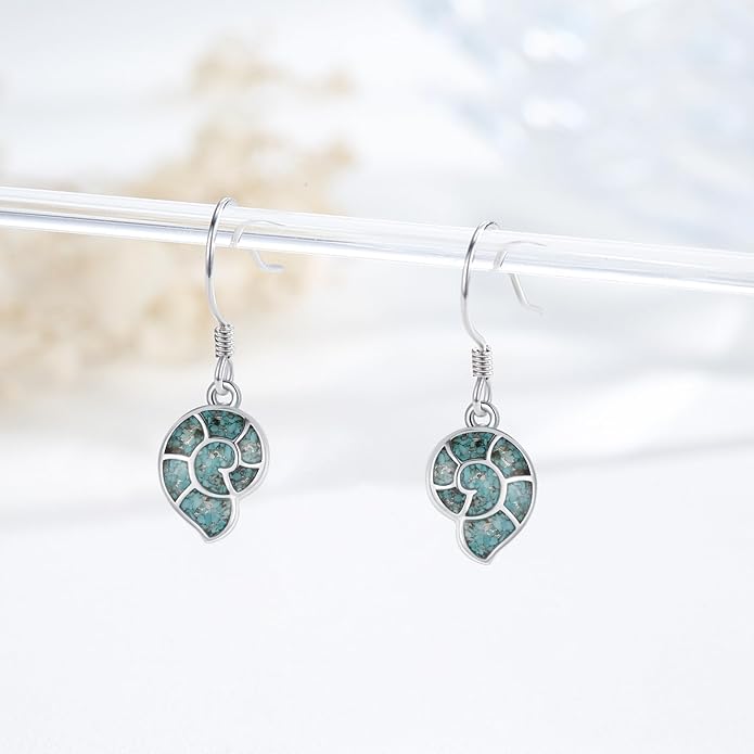 Ocean Earrings 925 Sterling Silver Turquoise Sea Animal Dangle Drop Earrings Beach Themed Jewelry Gifts for Women Girls