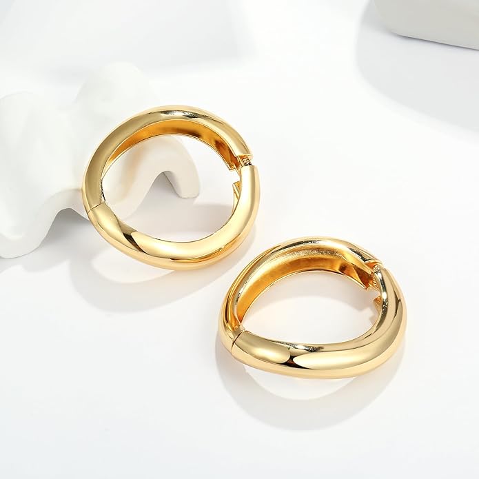 Elegance 11 designs Gold Bangles For Women Chunky Trendy Hinged Cuff Open Bracelet Wide Minimalist Bracelets Jewelry Gift