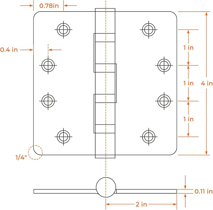 6Pack Haidms Black Door Hinges Heavy Duty Door Hinges Matte Black Ball Bearing - Image 2