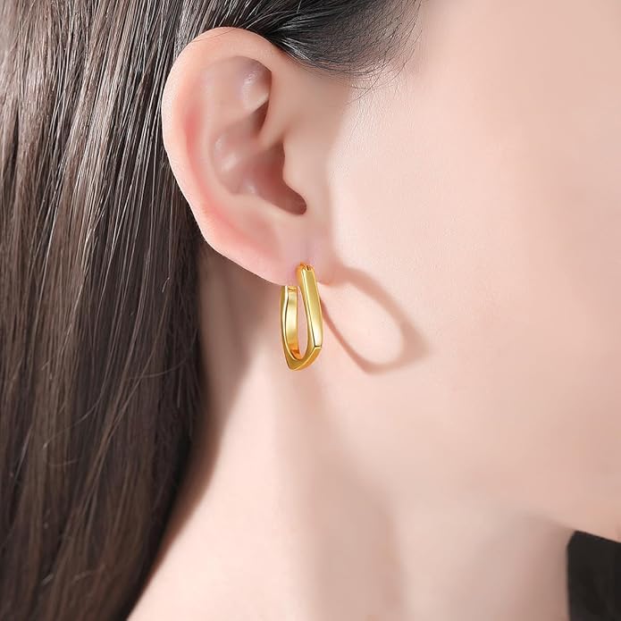 14K Gold U-Shaped Metal Ear Cuff, Stylish & Chic, Modern Design