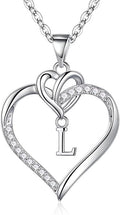 STORUP Valentines Gifts for Her Teen Girls - Heart Initial Necklaces for Women Girls, 14K-Gold-Plated CZ Initial A-Z Heart Necklaces for Teen Girl Jewelry Valentines Gifts for Women Mom Wife Sister