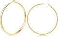 Gacimy 14K Gold Plated Hoop Earrings for Women, 14k Real Gold Plated with 925 Sterling Silver Post, Hypoallergenic Lightweight Thick Hoops Earrings for Women Trendy