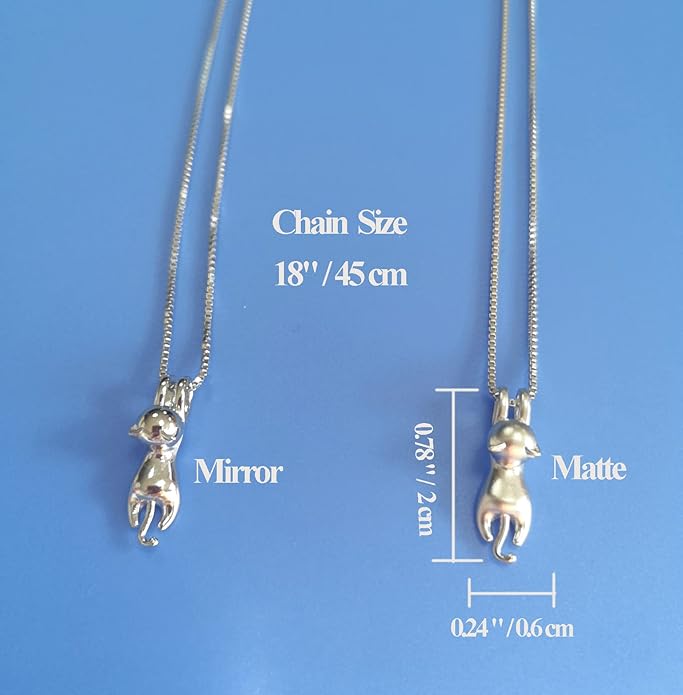 Step Forward Sterling Silver Cat Necklace for Women - Cat Jewelry Gifts for Cat Lovers, Hummingbird Necklace for Her, Mother's Day Birthday Graduation Christmas Gift