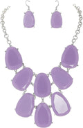 Firstmeet Chunky Bubble Statement Collar Necklace with Earrings for Women