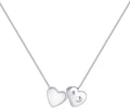 JKK Valentines Day Gifts for Her, 925 Sterling Silver Letter A-Z Heart Necklace Silver Jewelry Trendy Stuff Birthday Valentine's Day Gifts for Women Mom Her
