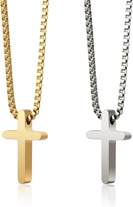 Crown Cross Necklace for Women, 14K Gold Silver Cubic Zirconia Crown Cross Necklace, Diamond Gold Silver Cross Necklaces, Dainty Cross Faith Simple Trendy Charm Jewelry Gift for Women