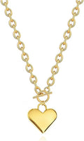 Zeffy Dainty Gold Heart Necklace for Women Trendy 14K Gold/Silver Plate Cute Heart Pendant Choker Necklaces Gold Love Heart Chain Necklace for Women Dainty Gold Jewelry Gifts for Women