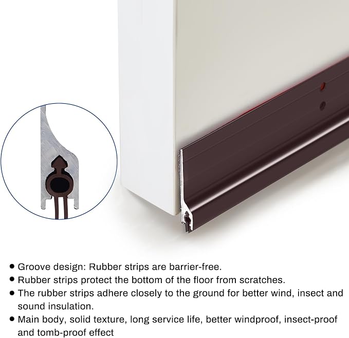 Gisafai 2 Pcs 36 Inches Door Mouse Stopper, Metal Sweep, Weather Seal - Image 5