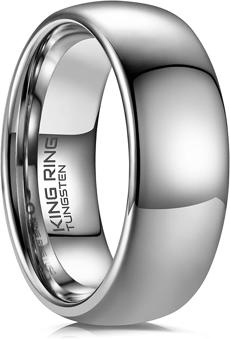 King Ring Tungsten 4/6/8mm Rings – Super Polished Finish Tungsten Bands – Designed in USA