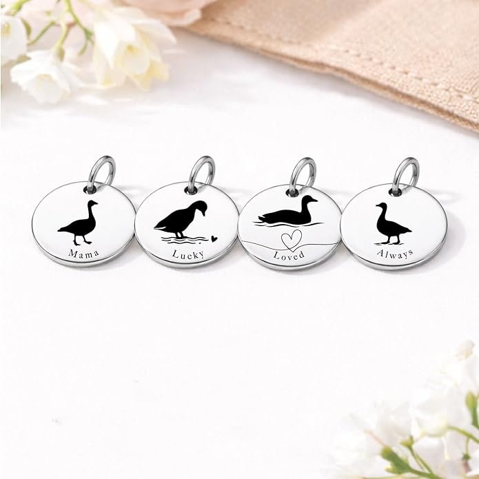 SM Design Mama Animal Charm Set – Set of 4 Stainless Steel Charms – Motherhood & Family Keepsake Jewelry Charmss