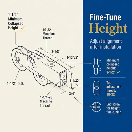 Prime-Line D 1754 1-1/2 In. Steel Ball Bearing Sliding Door Roller - Image 4