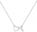 JKK Valentines Day Gifts for Her, 925 Sterling Silver Letter A-Z Heart Necklace Silver Jewelry Trendy Stuff Birthday Valentine's Day Gifts for Women Mom Her