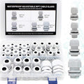 MAKERELE 38pcs NPT Cable Glands Kit Waterproof Strain Relief Connector | Grey by MAKERELE