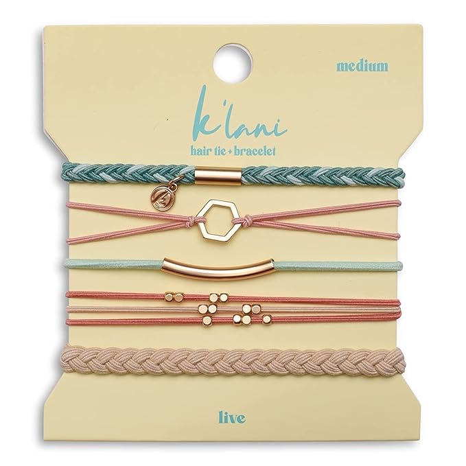 K'lani Hair Tie Bracelets for Women - Elastic Hair Bands That Double as Stylish Jewelry - Live - Large