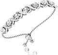 Birthstone Bangle Bracelet for Women Classic Beautiful 925 Sterling Silver Sparkling Gemstone XO Bolo Tennis Bracelet Fine Wrist Jewelry 4.2 Ct, 11"