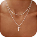 14K Gold Plated Initial Necklaces for Women Dainty Layered Letter Pendant Necklace Cute Choker Necklace Gift Trendy Stuff Personalized Jewelry Stack for Women Her