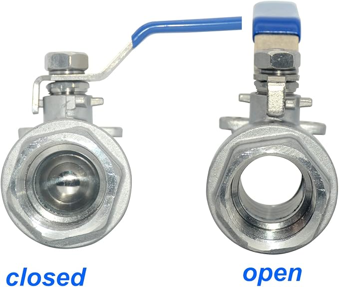 DAN SPEED 1/2" NPT Female 316 Stainless Steel Full Port Ball Valve Vinyl Handle - Image 4