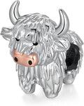 Highland Cow Charm 925 Sterling Silver Cow Charms for Bracelets Cow Jewelry Highland Cow Jewelry Gifts