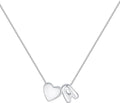JKK Valentines Day Gifts for Her, 925 Sterling Silver Letter A-Z Heart Necklace Silver Jewelry Trendy Stuff Birthday Valentine's Day Gifts for Women Mom Her