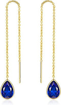 Long Dainty 18K gold plated Threader Chain (Green, Purple) Emerald Purple Dangle Earrings for Women by SNGIA, Minimalist Fashion Statement Trendy Thin Drop Jewelry Gifts
