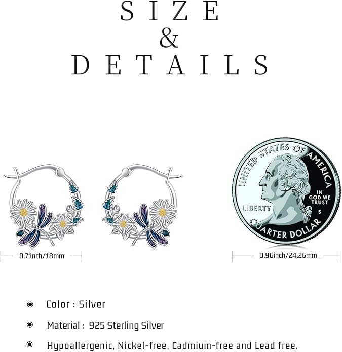 JUSTKIDSTOY Hypoallergenic Panda/Unicorn/Hummingbird/Dolphin Hoop Earrings for Women 925 Sterling Silver Animal Huggie Hoop Earrings Jewelry Gifts for Sensitive Ears