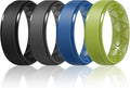Egnaro Men's Rings 8.5mm Wide-2mm Thick Inner Arc Ergonomic Breathable Rubber Wedding bands-Hypoallergenic for Gym/Outdoor/Gift((1-7 Variety Pack with Half Size)