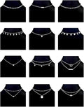12pcs Chain Gold Bead Necklace Coin Moon Star Pearl Pendant Chain Choker Multilayer Necklace Leather Cord Set for Women Men Adjustable Gold Tone