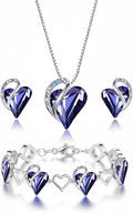 Leafael Valentine's Day Gift Necklaces for Women, Infinity Love Birthstone Heart Crystal Pendant, Birthday Anniversary Jewelry for Wife, Mom, and Her, Silver Plated, 18" + 2" Adjustable Chain
