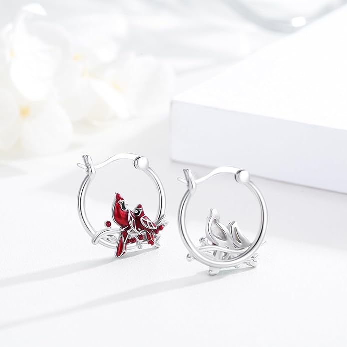 JUSTKIDSTOY Hypoallergenic Panda/Unicorn/Hummingbird/Dolphin Hoop Earrings for Women 925 Sterling Silver Animal Huggie Hoop Earrings Jewelry Gifts for Sensitive Ears