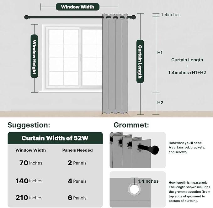 H.VERSAILTEX White Curtains for Living Room Pure White Curtain 96 inches Long - Image 7