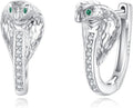 KZX King Cobra Snake Earrings For Women 925 Sterling Silver Cobra Earrings Hoop Snake Hoop Earrings CZ Jewelry Gifts for Wife Mother