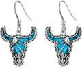 Western Earrings for Women 925 Sterling Silver Turquoise Western Country Dangle Drop Earrings Country Jewelry Gifts for Cowgirl Cowboy
